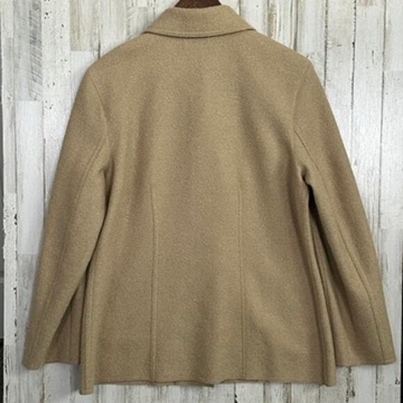 Talbots Alpaca Blend Jacket Large Camel Tan Quiet Luxury Minimalist Preppy VGUC - Picture 2 of 6